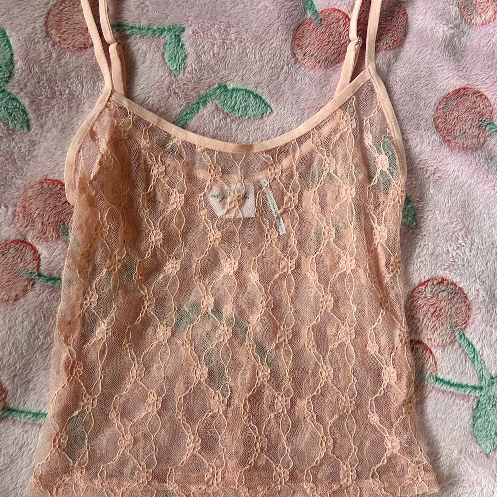 Peach Lace Camisole Top